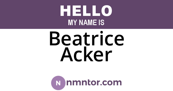 Beatrice Acker