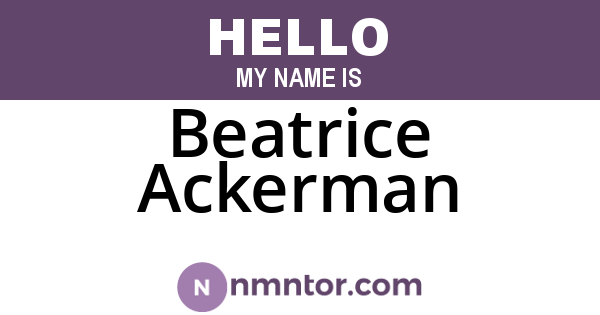 Beatrice Ackerman