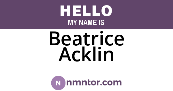 Beatrice Acklin