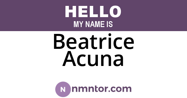 Beatrice Acuna