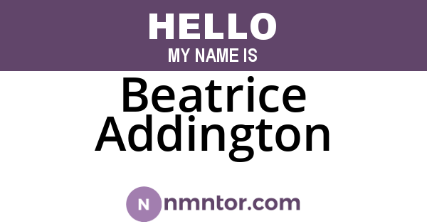 Beatrice Addington