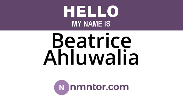 Beatrice Ahluwalia