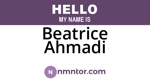Beatrice Ahmadi