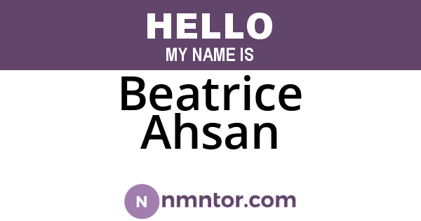 Beatrice Ahsan