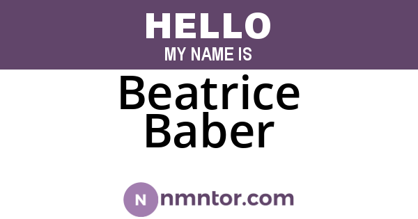 Beatrice Baber