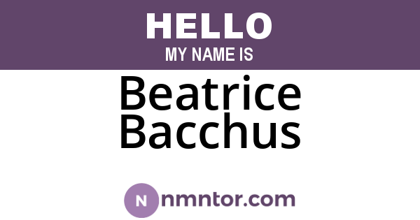 Beatrice Bacchus