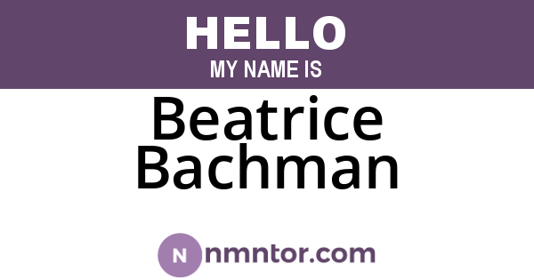 Beatrice Bachman