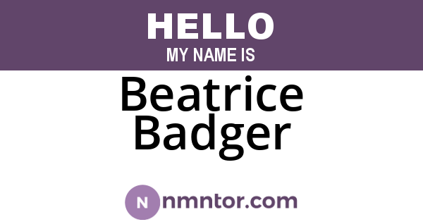 Beatrice Badger