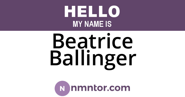 Beatrice Ballinger