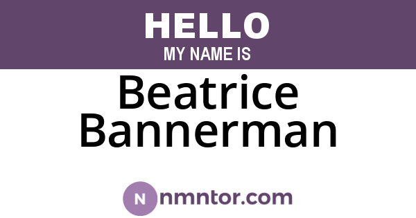 Beatrice Bannerman
