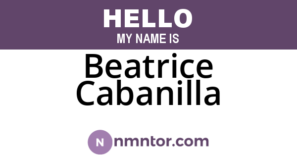 Beatrice Cabanilla