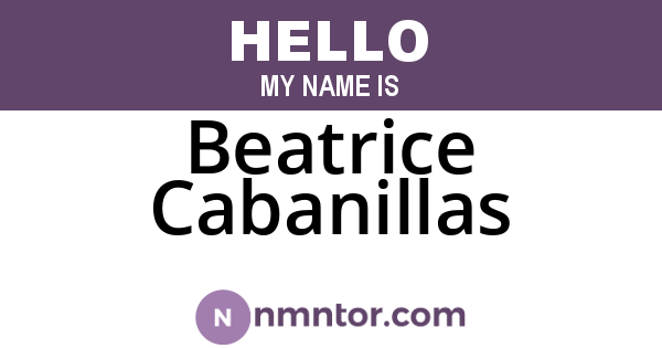 Beatrice Cabanillas
