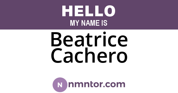 Beatrice Cachero