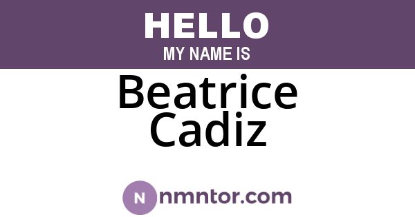 Beatrice Cadiz