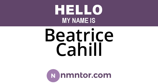 Beatrice Cahill