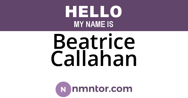 Beatrice Callahan