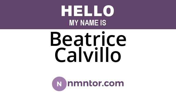 Beatrice Calvillo