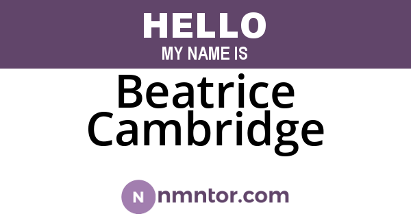 Beatrice Cambridge
