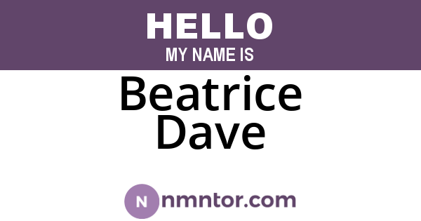 Beatrice Dave