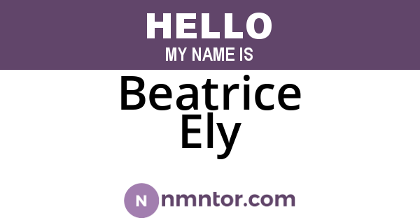 Beatrice Ely