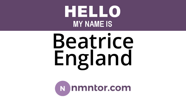 Beatrice England
