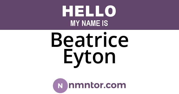 Beatrice Eyton