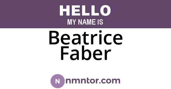 Beatrice Faber