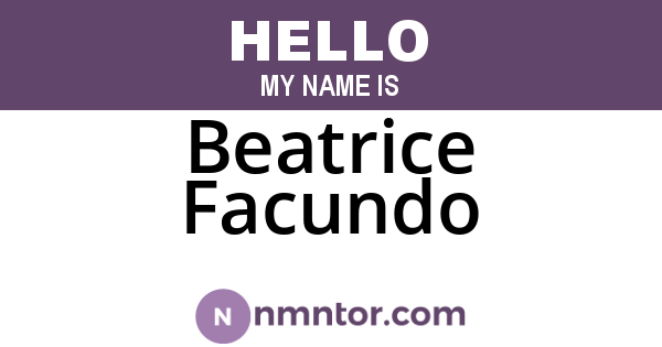 Beatrice Facundo