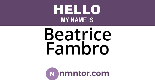 Beatrice Fambro