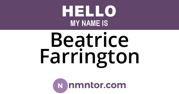 Beatrice Farrington