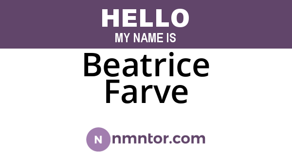 Beatrice Farve