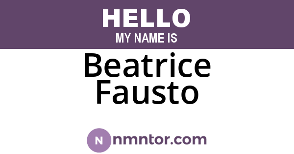 Beatrice Fausto