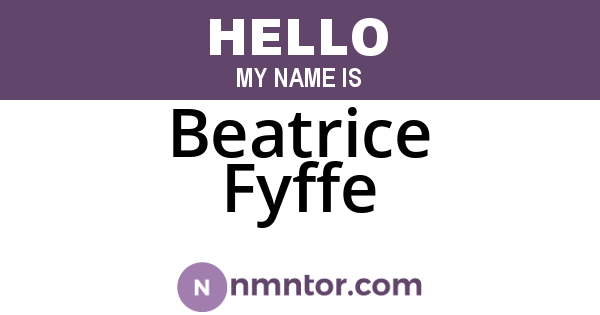 Beatrice Fyffe