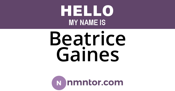 Beatrice Gaines