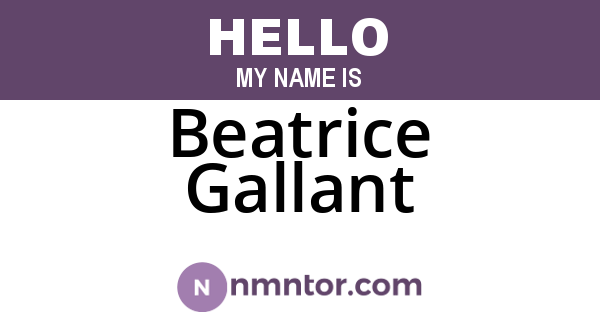 Beatrice Gallant