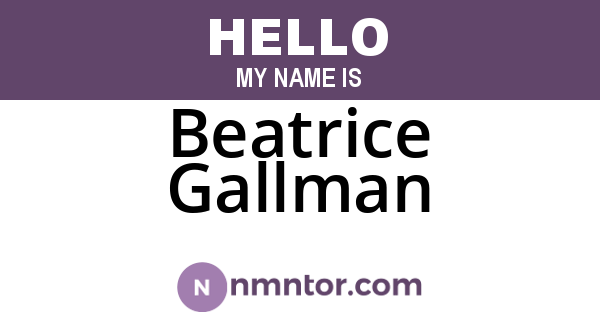 Beatrice Gallman