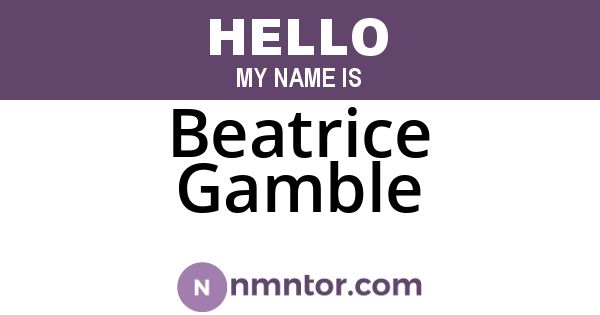 Beatrice Gamble