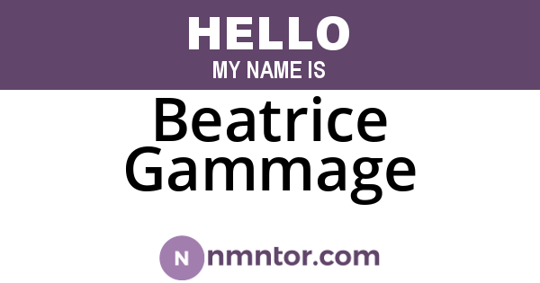 Beatrice Gammage