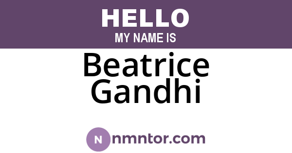 Beatrice Gandhi