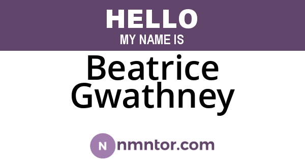 Beatrice Gwathney