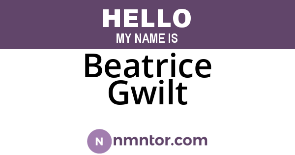 Beatrice Gwilt