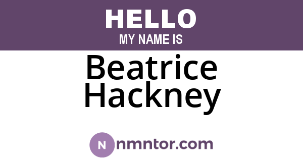 Beatrice Hackney
