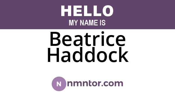 Beatrice Haddock