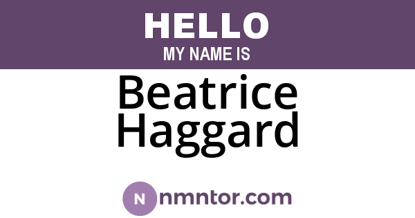 Beatrice Haggard