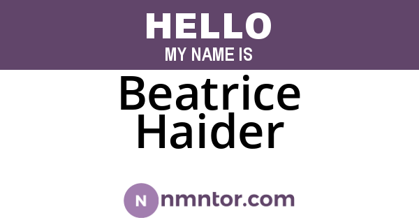 Beatrice Haider