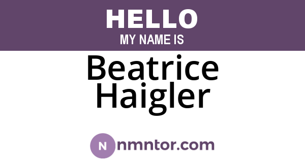 Beatrice Haigler
