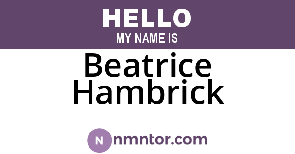 Beatrice Hambrick