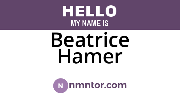 Beatrice Hamer