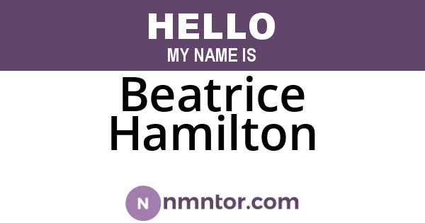 Beatrice Hamilton