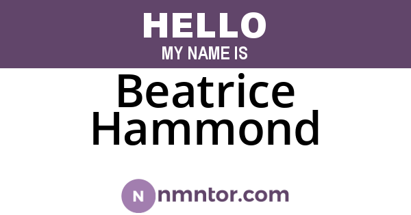 Beatrice Hammond